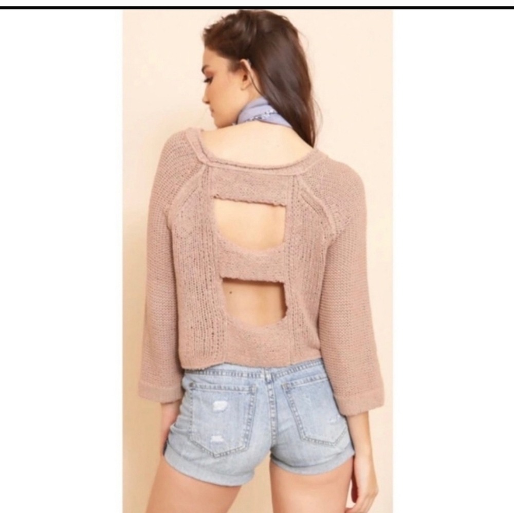 FREE PEOPLE Endless Stories Boho Cotton Blend Sweater Size M